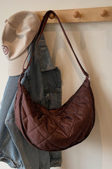 Plaid Quilted Adjustable Strap Crossbody Bag - Trendsi
