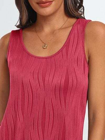 Round Neck Wide Strap Tank - Trendsi - Flyclothing LLC