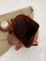 PU Leather Medium Tote Bag - Trendsi - Flyclothing LLC
