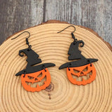 Wooden Pumpkin Shape Earrings - Trendsi