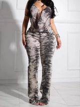 Animal Print Sleeveless Top and Pants Set - Trendsi - Flyclothing LLC