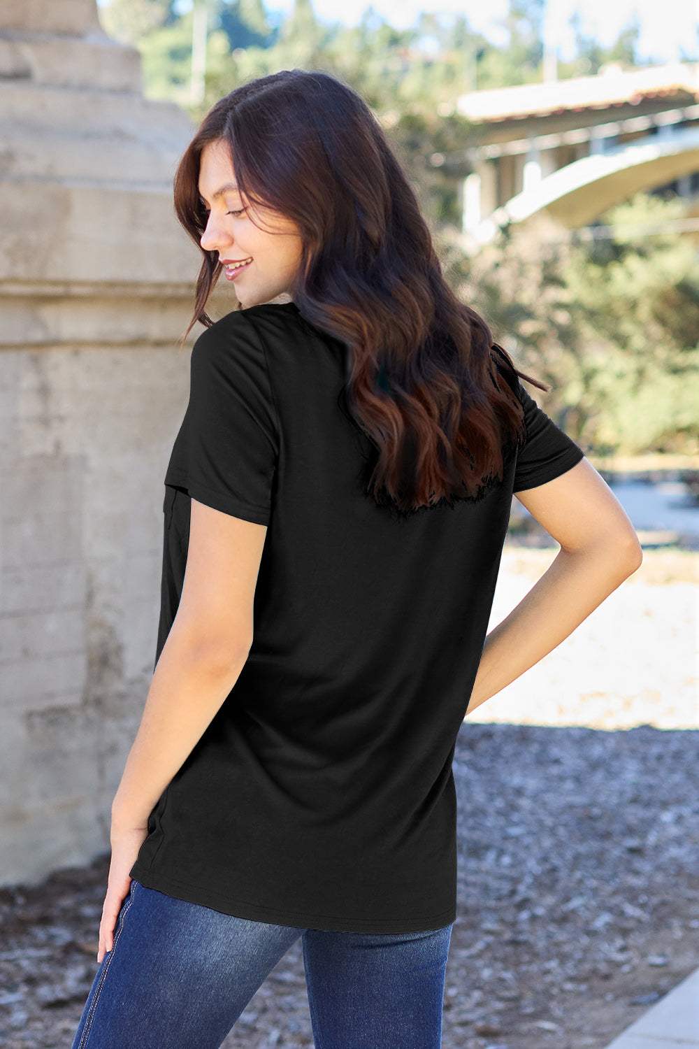 Basic Bae Bamboo Full Size V-Neck Short Sleeve T-Shirt - Trendsi - Flyclothing LLC