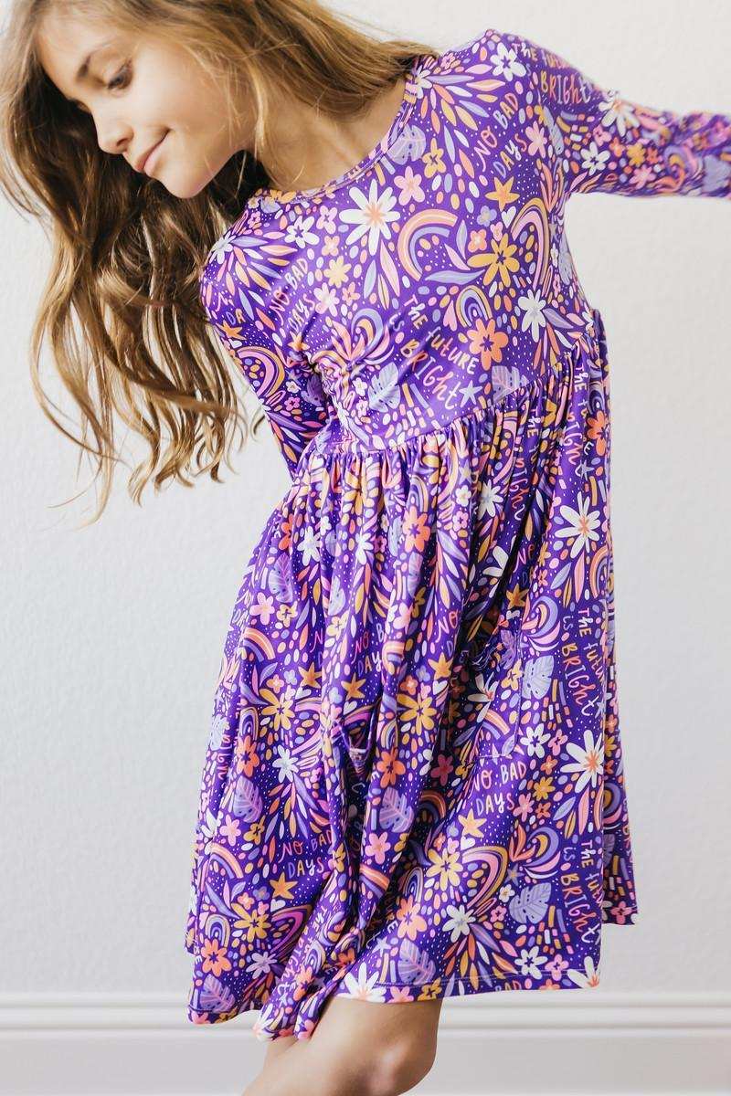 No Bad Days 3/4 Sleeve Pocket Twirl Dress - Mila & Rose ® - Flyclothing LLC