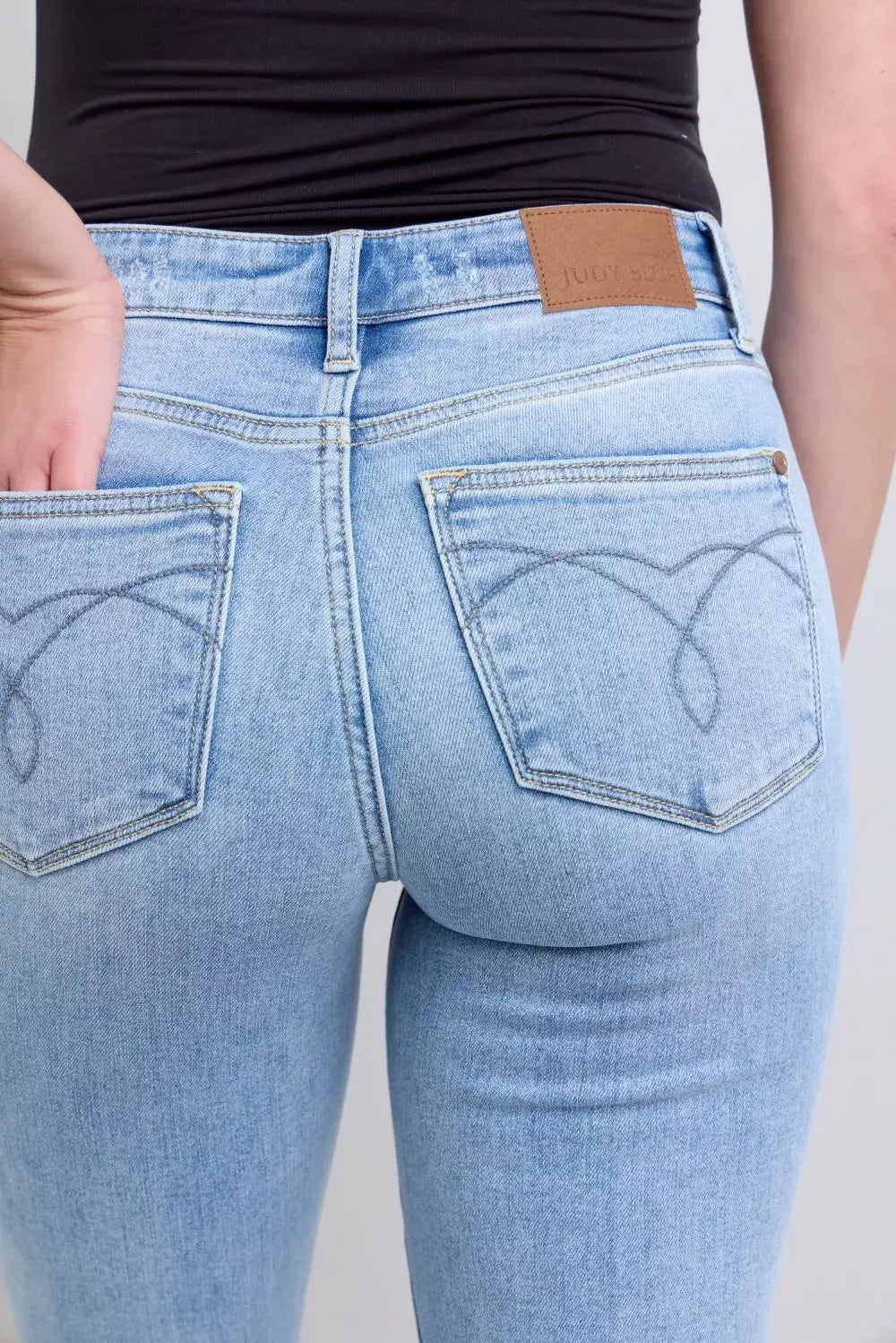Judy Blue Mid Rise Thermal Bootcut Jeans - Trendsi - Flyclothing LLC