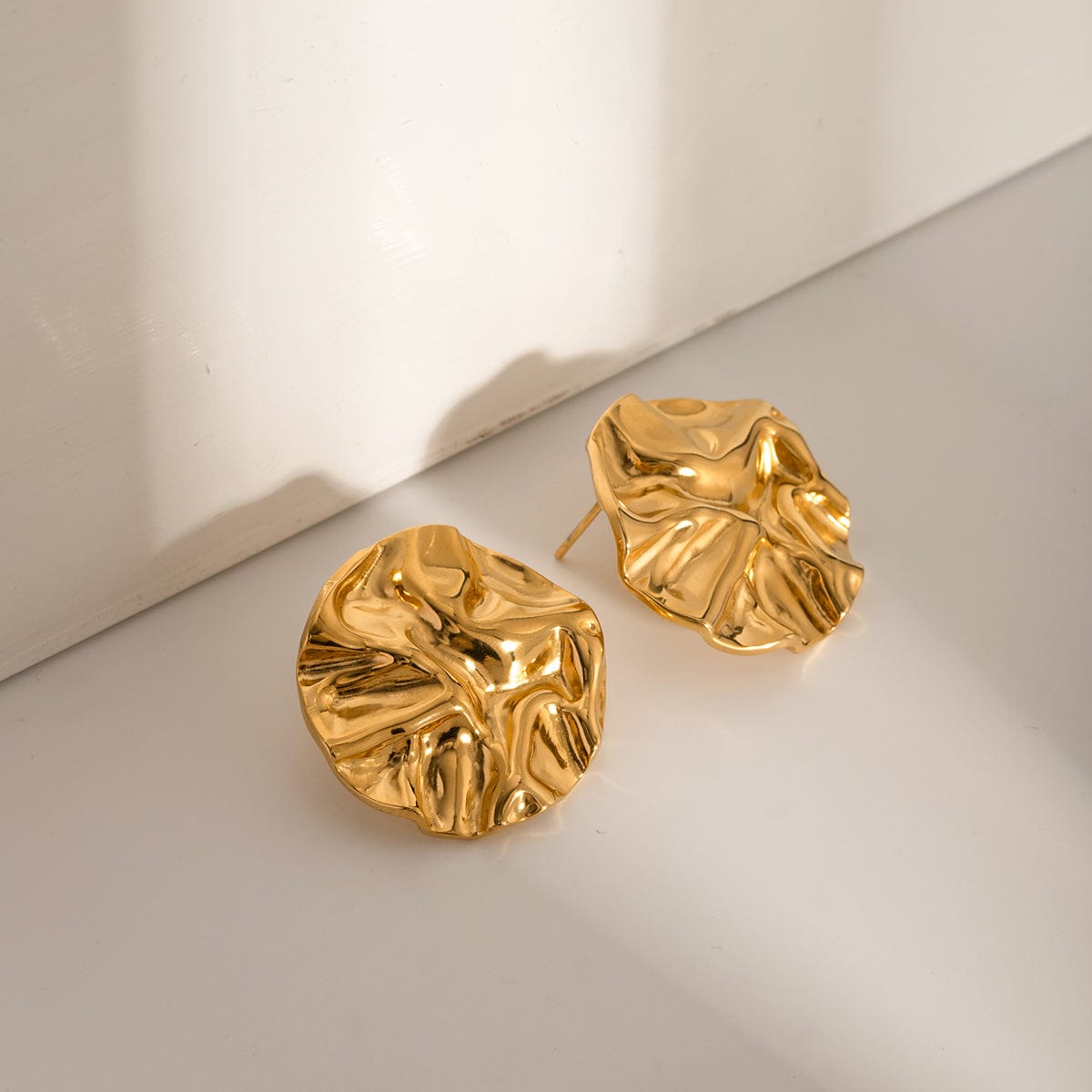 18K Gold-Plated Stud Earrings - Trendsi