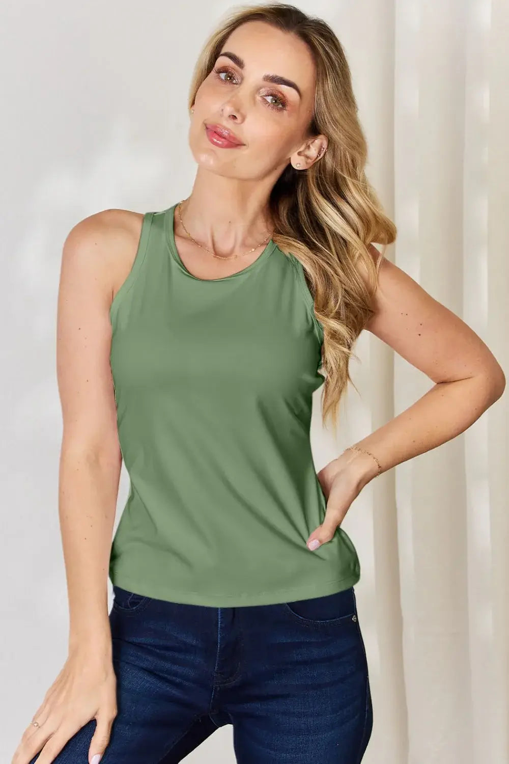 Basic Bae Full Size Round Neck Racerback Tank - ShopBasicbae - Flyclothing LLC