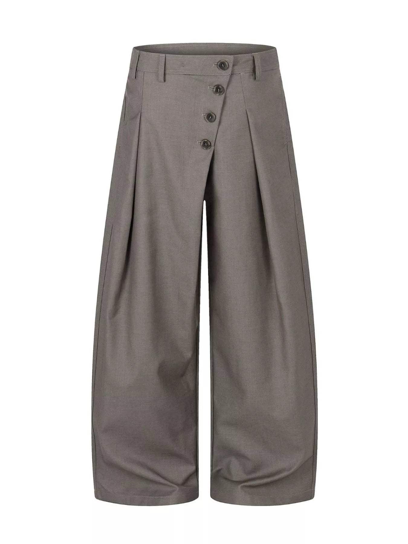 Men's Asymmetrical Button Wide-Leg Pants - Trendsi - Flyclothing LLC