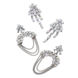 Trending Fashion Chain Rhinestone Drop Earrings For Women, Unique Versatile Light Luxury Alloy Ear Jewelry, Geometric Stud Earrings - My Store - Flyclothing LLC