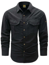 Men's Plus Size Button Up Long Sleeve Shirt - Trendsi - Flyclothing LLC