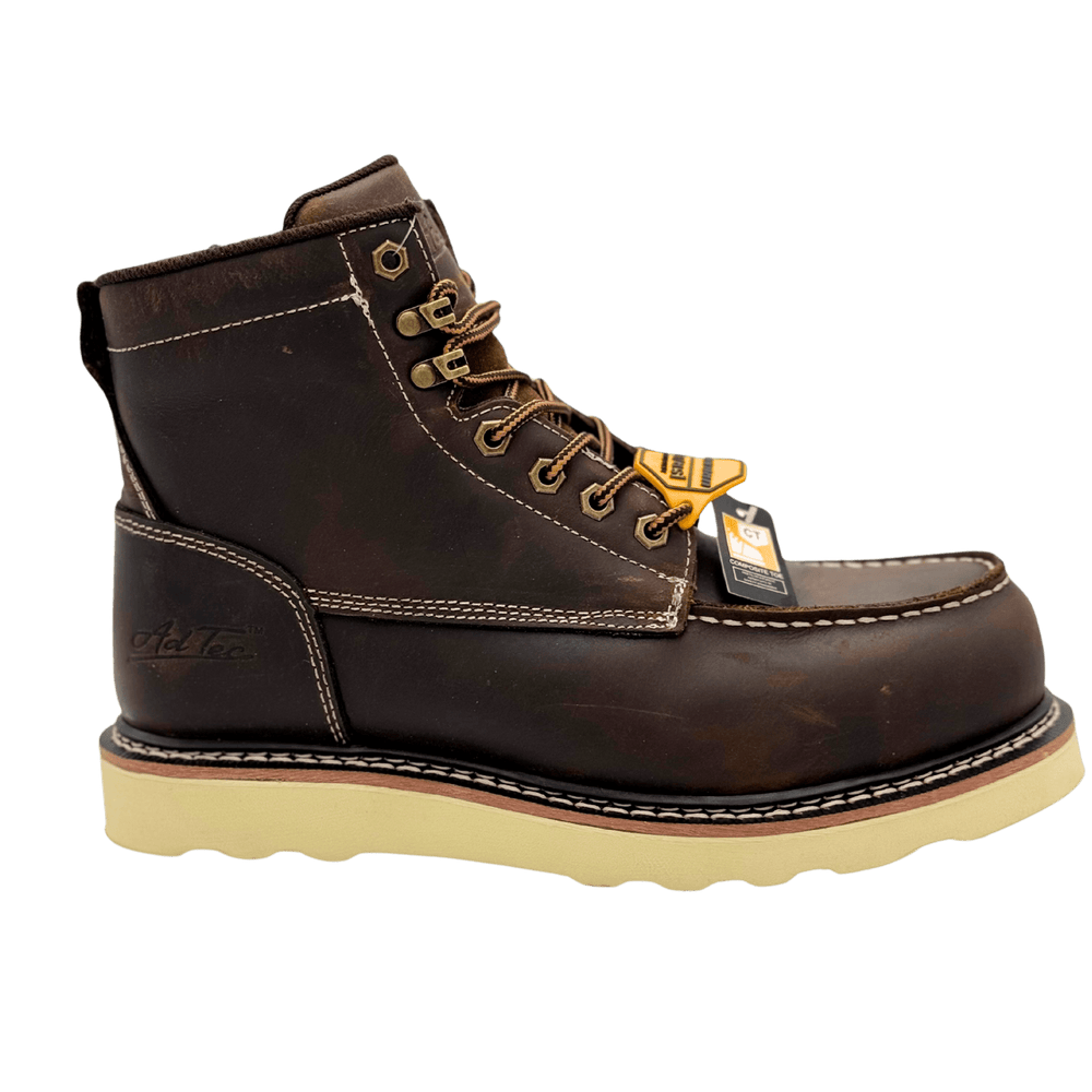 AdTec Men Rancho - Men's 6" Moc-Toe Work Boot With Composite Safety Toe - AdTec