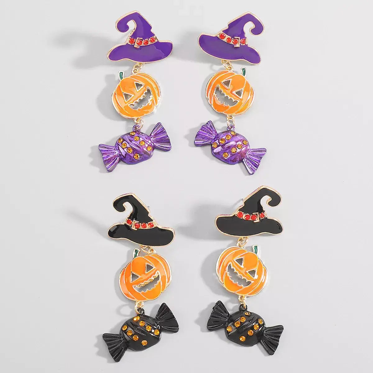 Halloween 18K Gold-Plated Alloy Pumpkin Earrings - Trendsi - Flyclothing LLC