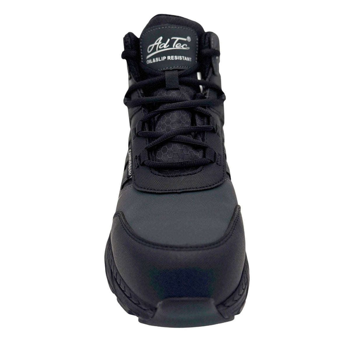 AdTec Ultralight ESD Women's 6 Inch Work Boot Black/Dark Grey - front view