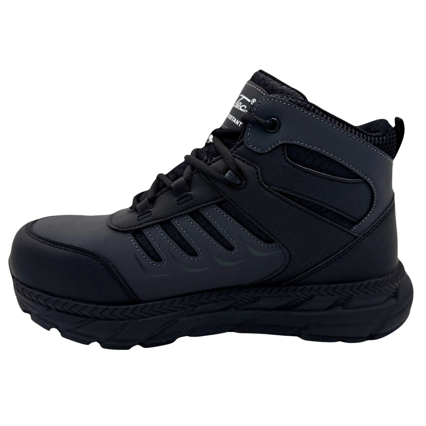 AdTec Ultralight ESD: Men's 6" work boot: Black/Dark Grey [Nano safety toe, wp, pr, sro, ESD] - Black