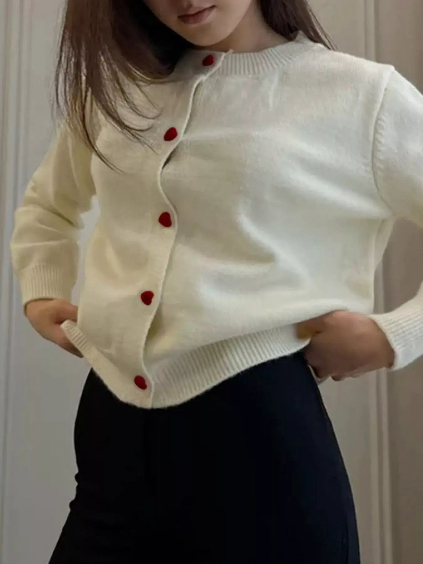 Button-Front Long Sleeve Cardigan - Trendsi - Flyclothing LLC