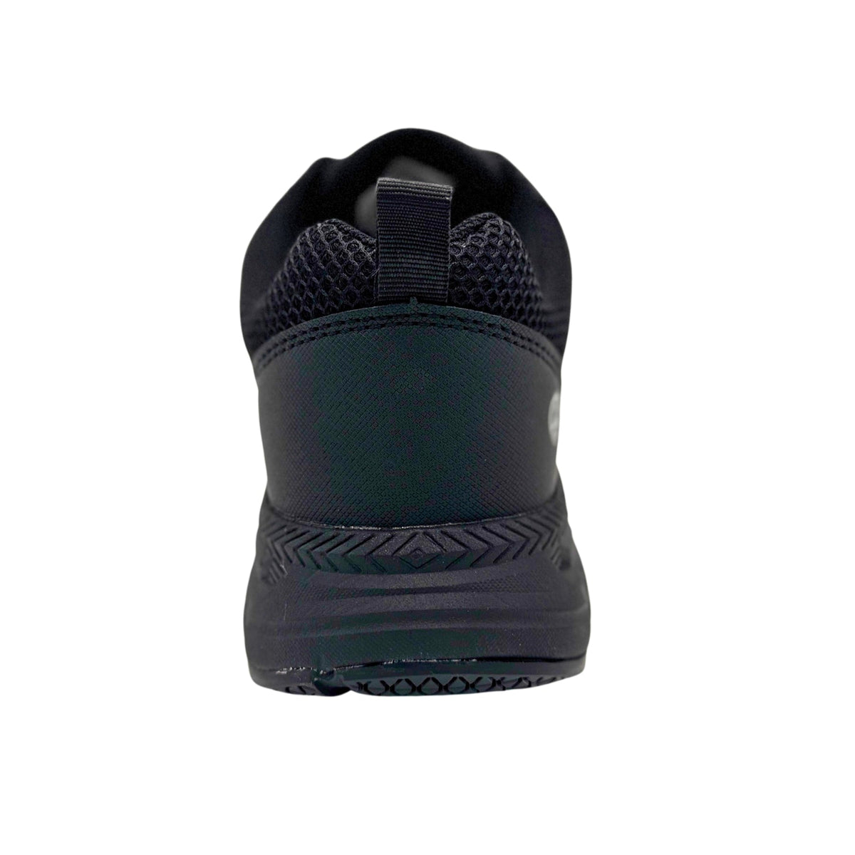 AdTec Ultralight ESD Women's 4 Inch Work Sneaker Black/Dark Grey - heel view