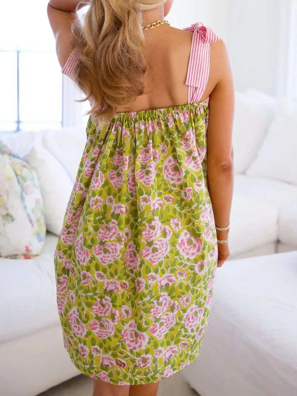 Printed Tie Shoulder Mini Cami Dress - Trendsi - Flyclothing LLC