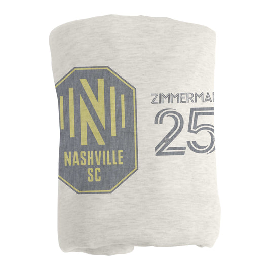 Nashville SC Walker Zimmerman Sublimated Sweatshirt Blanket - Logo Brands - Flyclothing LLC