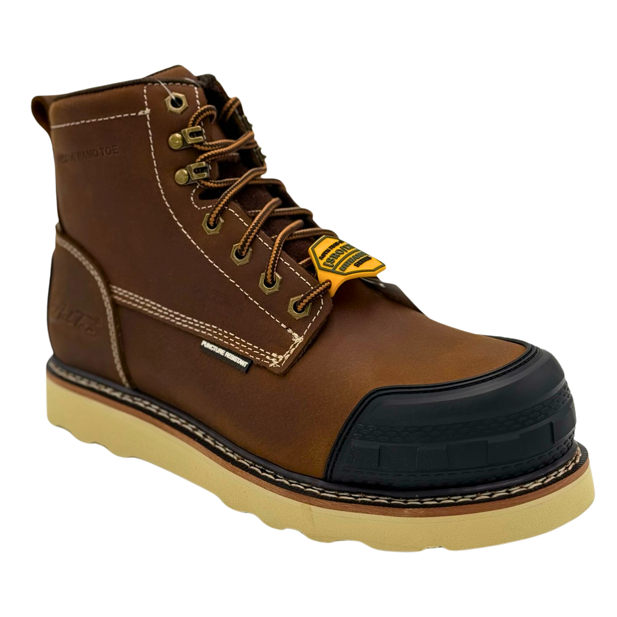 Guardian - Men's 6" Rubber Toe Work Boot – Brown [COMPOSITE SAFETY TOE] [Puncture-Resistant | EH | Slip-Resistant] 9271 - AdTec - Flyclothing LLC