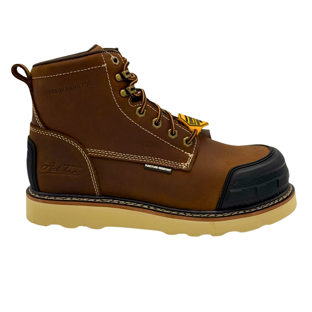 Guardian - Men's 6" Rubber Toe Work Boot – Brown [COMPOSITE SAFETY TOE] [Puncture-Resistant | EH | Slip-Resistant] 9271 - AdTec - Flyclothing LLC