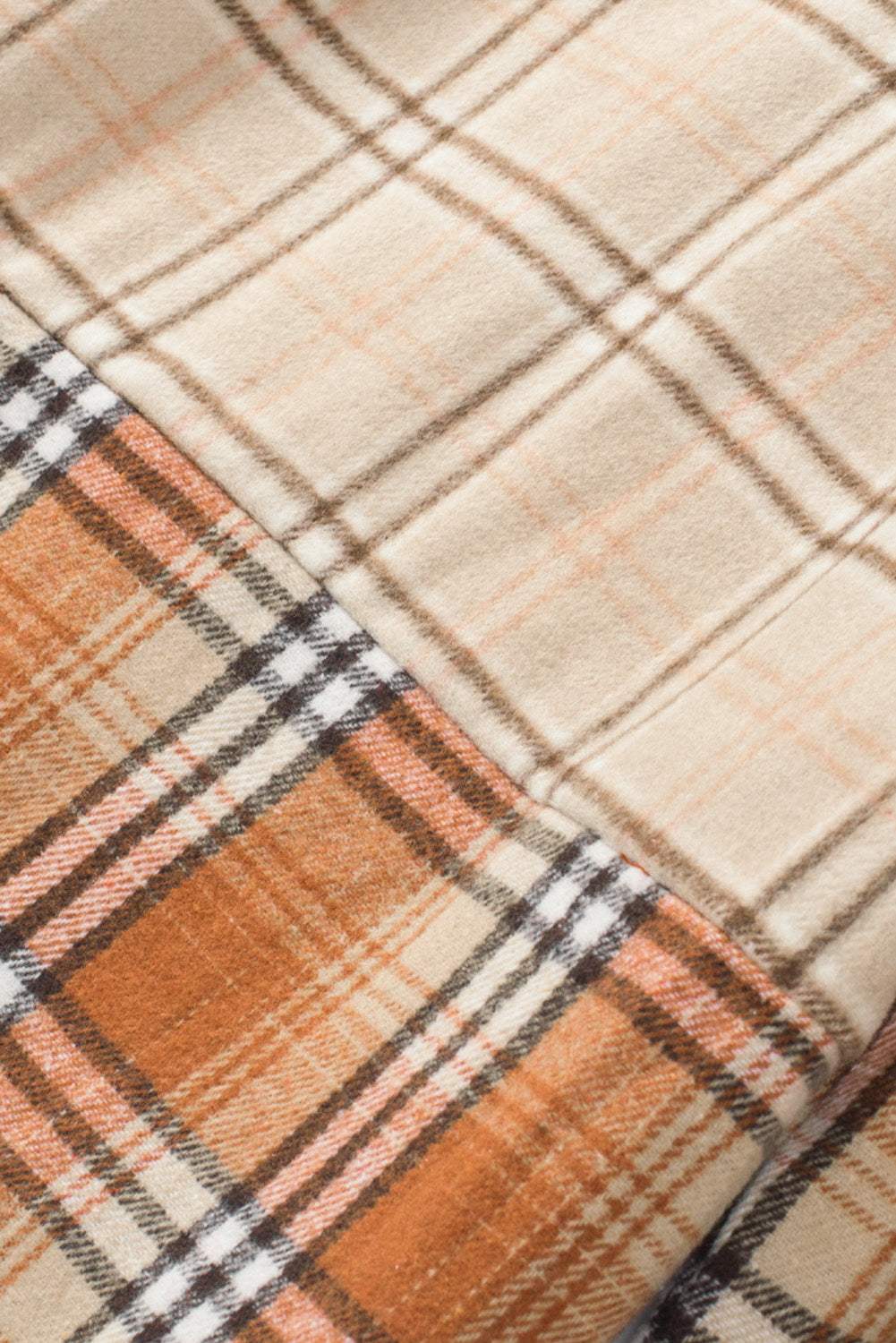 Plaid Button Up Long Sleeve Shacket - Trendsi - Flyclothing LLC