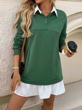 Devine Ruffle Hem Long Sleeve Mini Dress - Trendsi - Flyclothing LLC