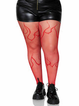 Flame Fishnet Tights