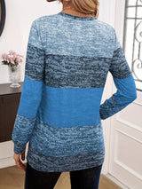 Color Block Long Sleeve T-Shirt - Trendsi - Flyclothing LLC