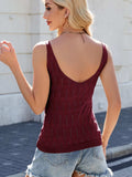 Eyelet Scoop Neck Knit Tank - Trendsi - Flyclothing LLC