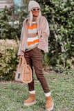 Color Block Drop Shoulder Turtleneck Sweater - Trendsi - Flyclothing LLC