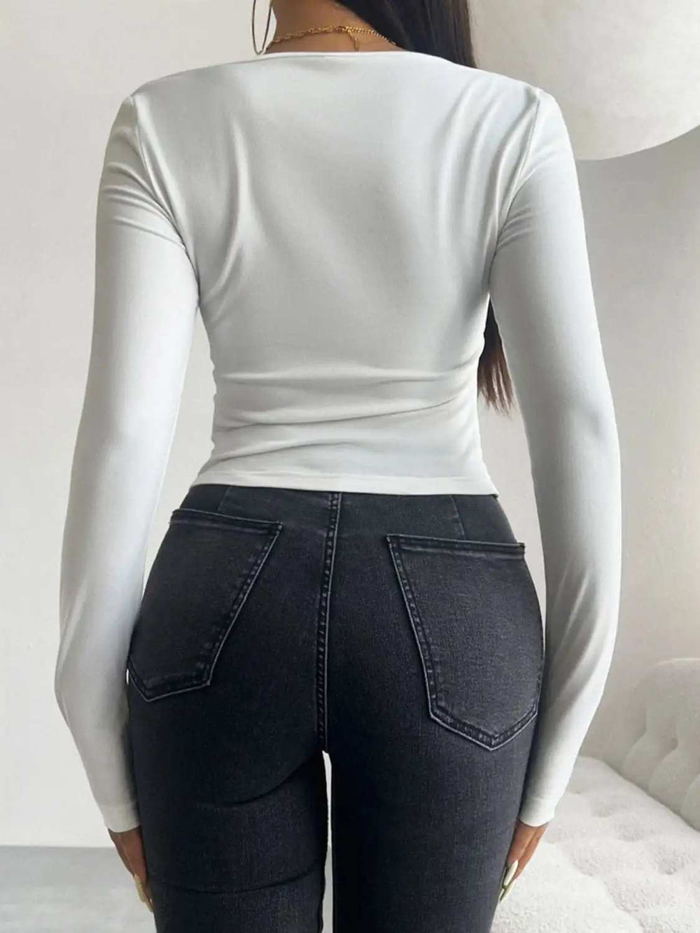 Devine Tied Long Sleeve T-Shirt - Trendsi - Flyclothing LLC