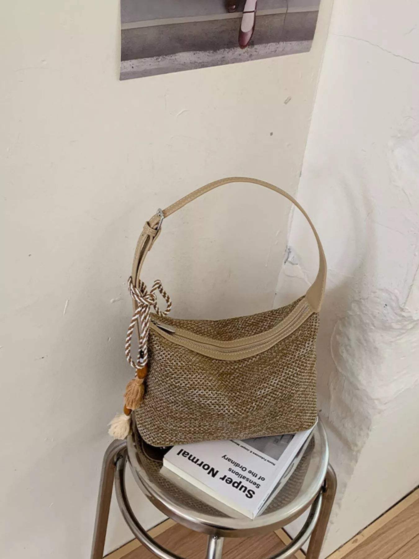 Woven Shoulder Bag with Tassel - Trendsi - Flyclothing LLC