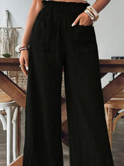 Frill Wide Leg Pants - Trendsi