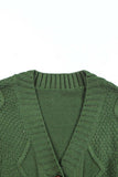 Cable-Knit Button Down V-Neck Cardigan - Trendsi - Flyclothing LLC