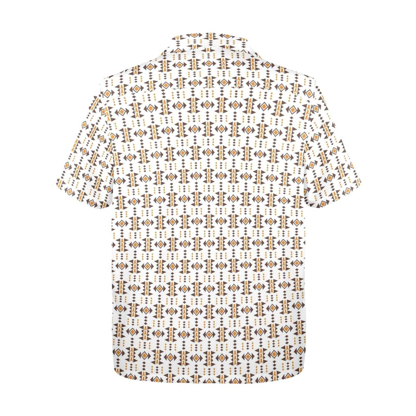 Baha Ranch White Aztec Hawaiian Shirt Made in America