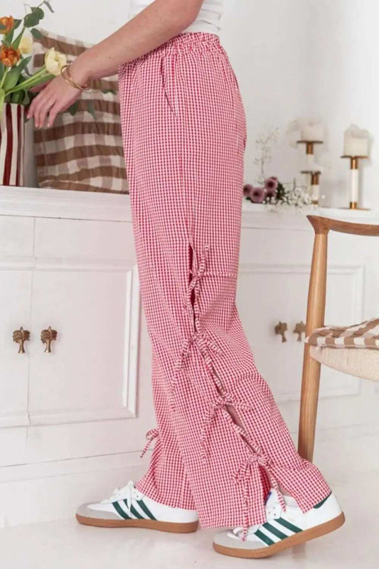 Side Tied Pants with Pockets - Trendsi - Flyclothing LLC