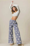BiBi Flower Printed Side Pocket Wide Pants - Trendsi - Flyclothing LLC
