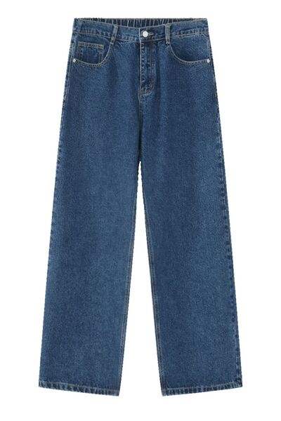 Baggy Jeans with Pockets - Trendsi - Flyclothing LLC