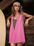 Half Zipped Hooded Sleeveless Romper - Trendsi - Flyclothing LLC