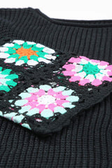 Crochet Round Neck Long Sleeve Knit Top - Trendsi - Flyclothing LLC
