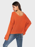 Perfee V-Neck Dropped Shoulder Long Sleeve Sweater - Trendsi