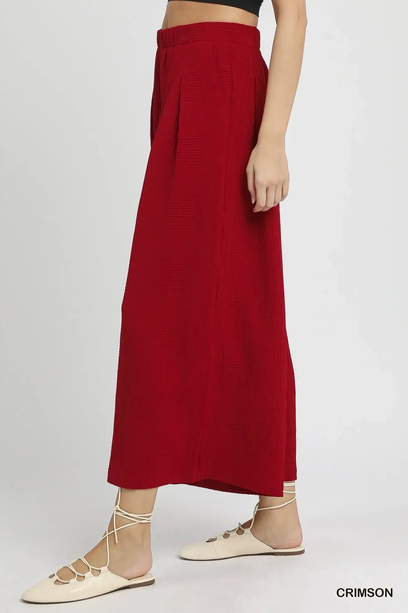 Umgee Elastic Waist Wide Leg Pants - Trendsi - Flyclothing LLC