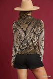Umgee Damask Print Velvet Burnout Top - Trendsi - Flyclothing LLC