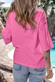 Color Block Star Patched Oversized T-Shirt - Trendsi