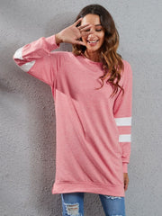 Full Size Striped Round Neck Long Sleeve T-Shirt - Trendsi