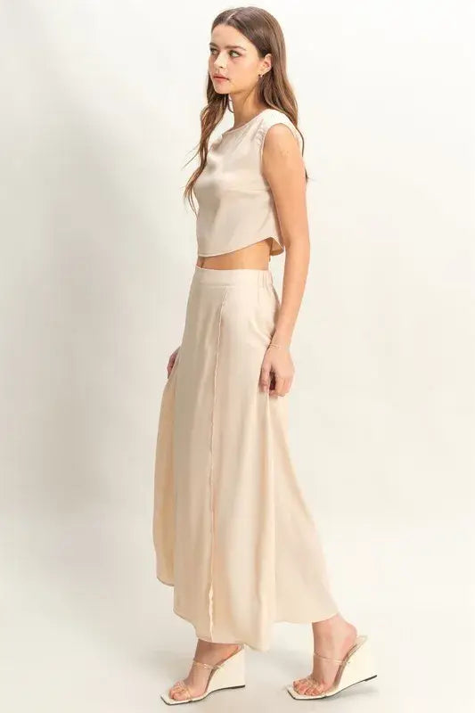 HYFVE Sleeveless Top and Maxi Skirt Set - Trendsi - Flyclothing LLC