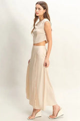 HYFVE Sleeveless Top and Maxi Skirt Set - Trendsi - Flyclothing LLC
