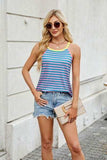 Contrast Striped Round Neck Cami - Trendsi - Flyclothing LLC