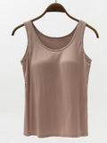 Full Size Wide Strap Modal Tank with Bra - Trendsi