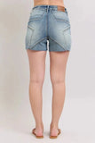 Judy Blue Full Size High Waist Star Seam Detail Denim Shorts Plus Size - Trendsi