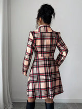 Plaid Button Up Long Sleeve Coat - Trendsi - Flyclothing LLC